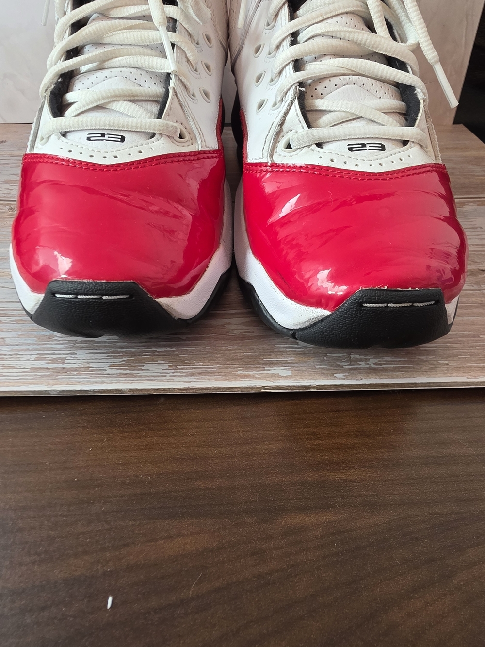 Air Jordan Big Kids Sz 6.5 Basketball Shoes - White & Red - Picture 2 of 14